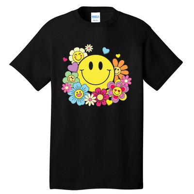 Cute Smile Face Flower Happy Face Flowers Heart Tall T-Shirt