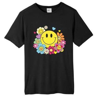 Cute Smile Face Flower Happy Face Flowers Heart Tall Fusion ChromaSoft Performance T-Shirt