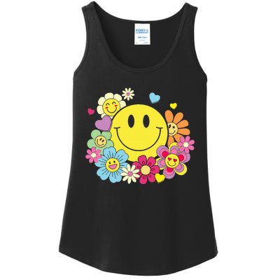 Cute Smile Face Flower Happy Face Flowers Heart Ladies Essential Tank