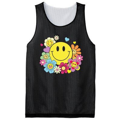 Cute Smile Face Flower Happy Face Flowers Heart Mesh Reversible Basketball Jersey Tank