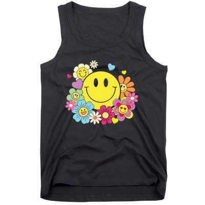 Cute Smile Face Flower Happy Face Flowers Heart Tank Top