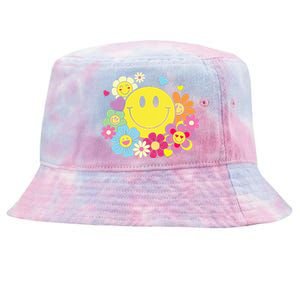 Cute Smile Face Flower Happy Face Flowers Heart Tie-Dyed Bucket Hat