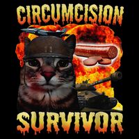 Circumcision Survivor Funny Oddly Specific Dank Cat Meme Full-Length Apron With Pockets