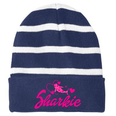 Cute Shark Funny Shark Striped Beanie with Solid Band