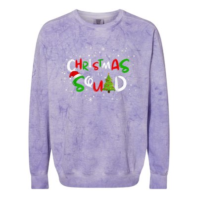 Christmas Squad Family Group Matching Shirts Funny Santa Elf Colorblast Crewneck Sweatshirt