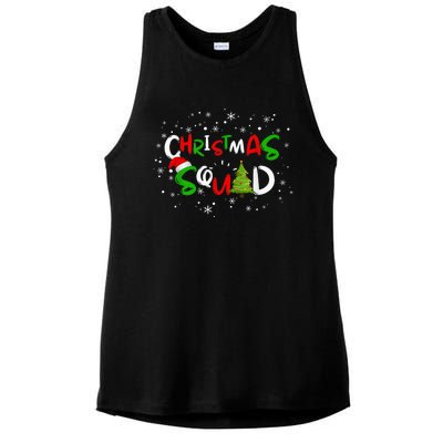 Christmas Squad Family Group Matching Shirts Funny Santa Elf Ladies PosiCharge Tri-Blend Wicking Tank