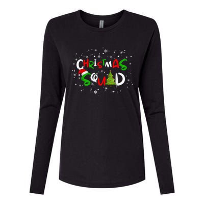 Christmas Squad Family Group Matching Shirts Funny Santa Elf Womens Cotton Relaxed Long Sleeve T-Shirt