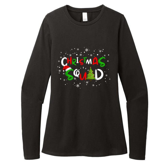 Christmas Squad Family Group Matching Shirts Funny Santa Elf Womens CVC Long Sleeve Shirt