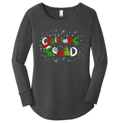 Christmas Squad Family Group Matching Shirts Funny Santa Elf Women's Perfect Tri Tunic Long Sleeve Shirt