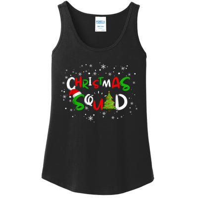 Christmas Squad Family Group Matching Shirts Funny Santa Elf Ladies Essential Tank