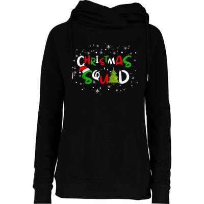 Christmas Squad Family Group Matching Shirts Funny Santa Elf Womens Funnel Neck Pullover Hood