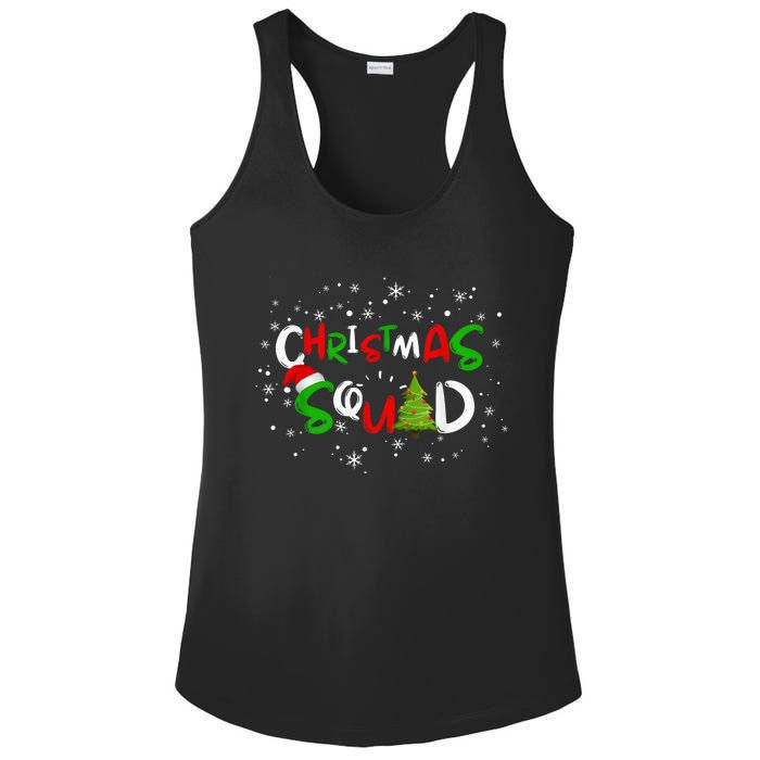 Christmas Squad Family Group Matching Shirts Funny Santa Elf Ladies PosiCharge Competitor Racerback Tank