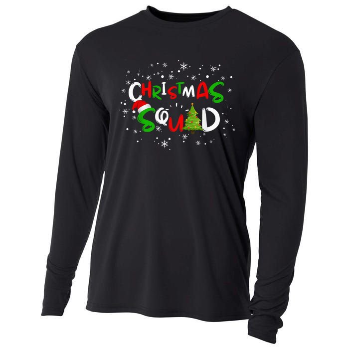 Christmas Squad Family Group Matching Shirts Funny Santa Elf Cooling Performance Long Sleeve Crew