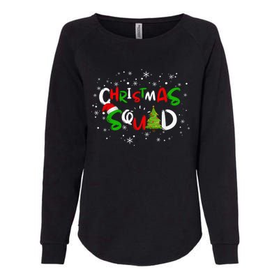 Christmas Squad Family Group Matching Shirts Funny Santa Elf Womens California Wash Sweatshirt