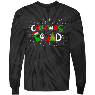 Christmas Squad Family Group Matching Shirts Funny Santa Elf Tie-Dye Long Sleeve Shirt