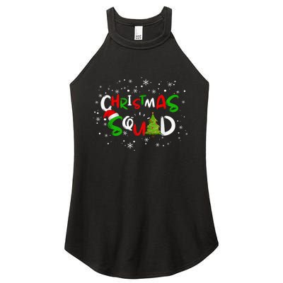 Christmas Squad Family Group Matching Shirts Funny Santa Elf Women's Perfect Tri Rocker Tank