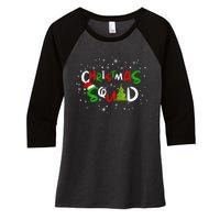 Christmas Squad Family Group Matching Shirts Funny Santa Elf Women's Tri-Blend 3/4-Sleeve Raglan Shirt