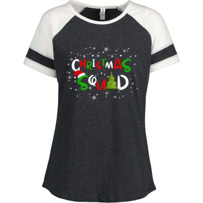 Christmas Squad Family Group Matching Shirts Funny Santa Elf Enza Ladies Jersey Colorblock Tee