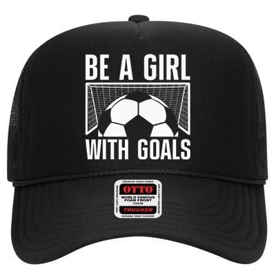 Cool Soccer Football Soccer Lovers Sayings High Crown Mesh Back Trucker Hat