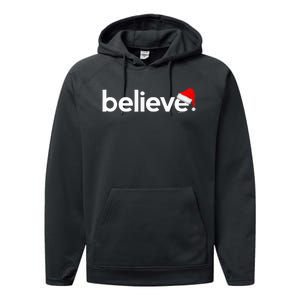 Christmas S For Women Believe Xmas Idea Performance Fleece Hoodie