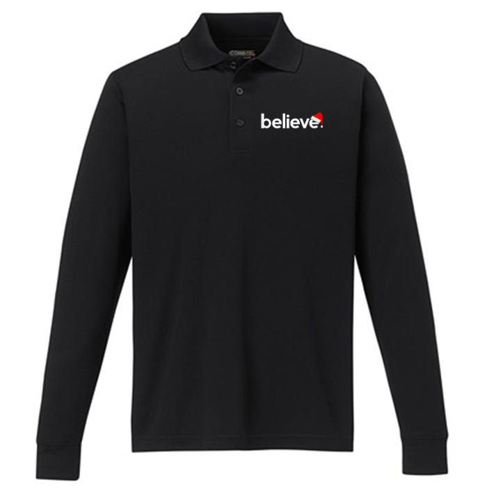 Christmas S For Women Believe Xmas Idea Performance Long Sleeve Polo