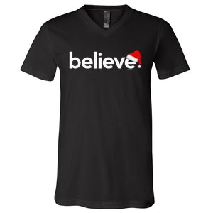 Christmas S For Women Believe Xmas Idea V-Neck T-Shirt