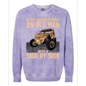 Cool SXS For Grandpa Dad Offroad UTV ATV SideBySide Colorblast Crewneck Sweatshirt