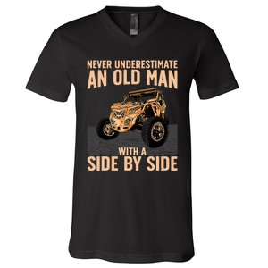 Cool SXS For Grandpa Dad Offroad UTV ATV SideBySide V-Neck T-Shirt