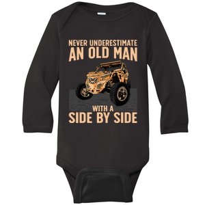 Cool SXS For Grandpa Dad Offroad UTV ATV SideBySide Baby Long Sleeve Bodysuit