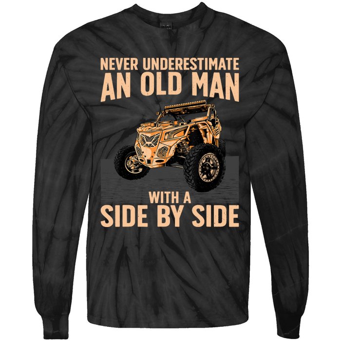 Cool SXS For Grandpa Dad Offroad UTV ATV SideBySide Tie-Dye Long Sleeve Shirt