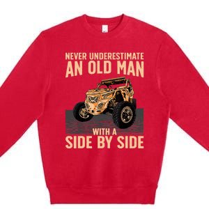 Cool SXS For Grandpa Dad Offroad UTV ATV SideBySide Premium Crewneck Sweatshirt