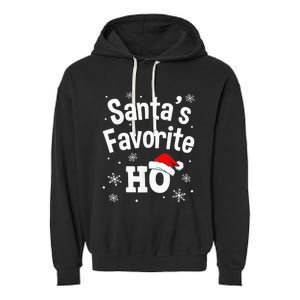 Christmas Santa's Favorite Ho Shirt, Adult Naughty Pajama Garment-Dyed Fleece Hoodie