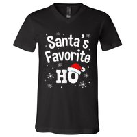 Christmas Santa's Favorite Ho Shirt, Adult Naughty Pajama V-Neck T-Shirt