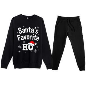 Christmas Santa's Favorite Ho Shirt, Adult Naughty Pajama Premium Crewneck Sweatsuit Set