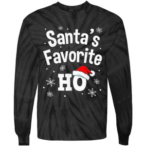 Christmas Santa's Favorite Ho Shirt, Adult Naughty Pajama Tie-Dye Long Sleeve Shirt