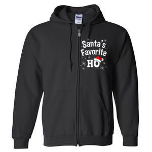 Christmas Santa's Favorite Ho Shirt, Adult Naughty Pajama Full Zip Hoodie