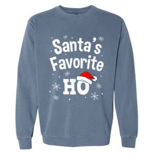 Christmas Santa's Favorite Ho Shirt, Adult Naughty Pajama Garment-Dyed Sweatshirt