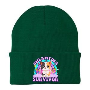 Chlamydia Survivor Funny Cat Sarcastic Inappropriate Knit Cap Winter Beanie