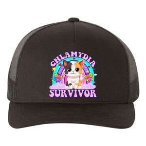 Chlamydia Survivor Funny Cat Sarcastic Inappropriate Yupoong Adult 5-Panel Trucker Hat