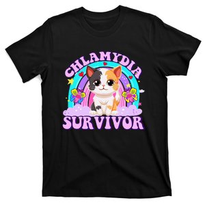 Chlamydia Survivor Funny Cat Sarcastic Inappropriate T-Shirt