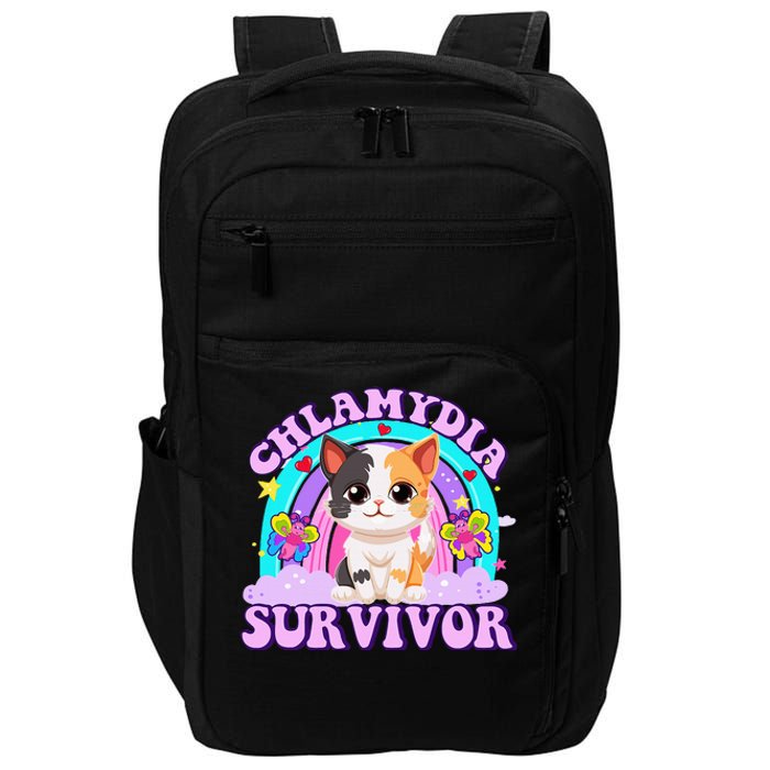 Chlamydia Survivor Funny Cat Sarcastic Inappropriate Impact Tech Backpack