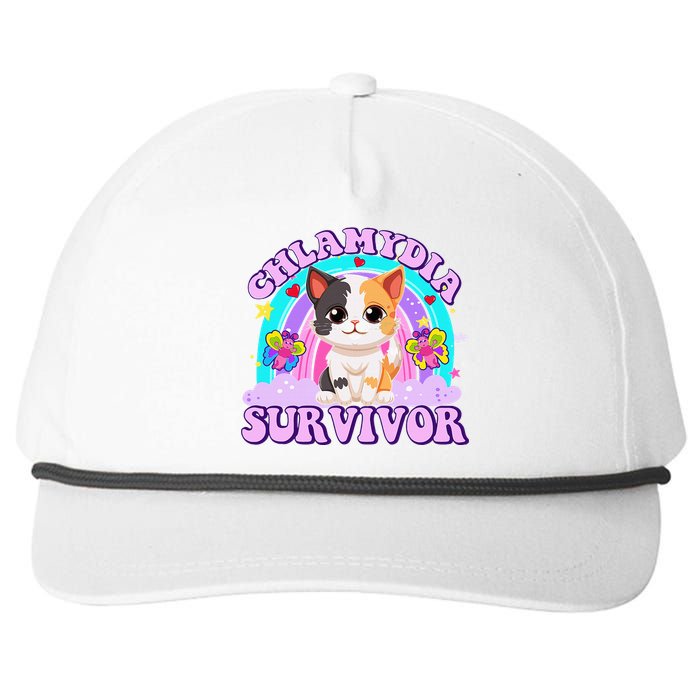 Chlamydia Survivor Funny Cat Sarcastic Inappropriate Snapback Five-Panel Rope Hat