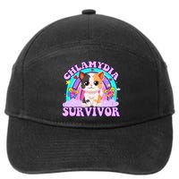 Chlamydia Survivor Funny Cat Sarcastic Inappropriate 7-Panel Snapback Hat