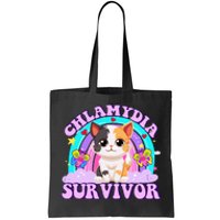 Chlamydia Survivor Funny Cat Sarcastic Inappropriate Tote Bag