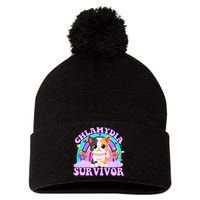 Chlamydia Survivor Funny Cat Sarcastic Inappropriate Pom Pom 12in Knit Beanie