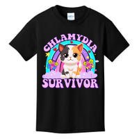 Chlamydia Survivor Funny Cat Sarcastic Inappropriate Kids T-Shirt