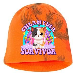 Chlamydia Survivor Funny Cat Sarcastic Inappropriate Kati - Camo Knit Beanie