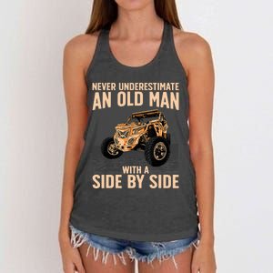 Cool SXS For Grandpa Dad Offroad UTV ATV SideBySide Women's Knotted Racerback Tank