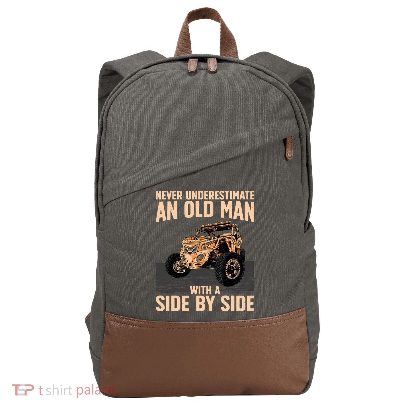 Cool SXS For Grandpa Dad Offroad UTV ATV SideBySide Cotton Canvas Backpack