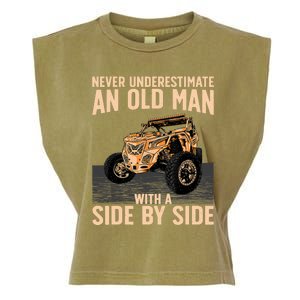 Cool SXS For Grandpa Dad Offroad UTV ATV SideBySide Garment-Dyed Women's Muscle Tee